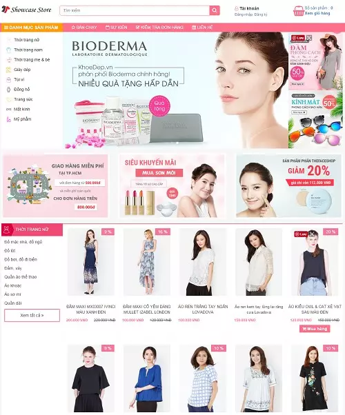 Mẫu template website thời trang online kinh doanh quần áo nữ