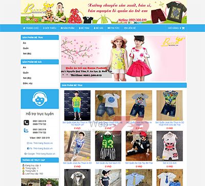 Mẫu website kinh doanh thời trang trẻ em