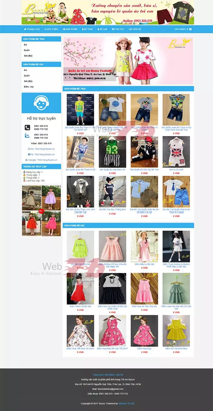 Giao diện website thời trang trẻ em đẹp