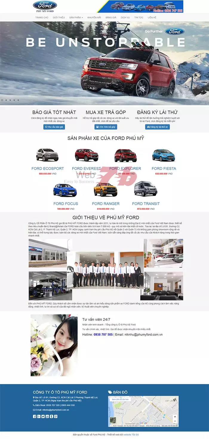 Mẫu website bán ô tô đẹp chuyên nghiệp