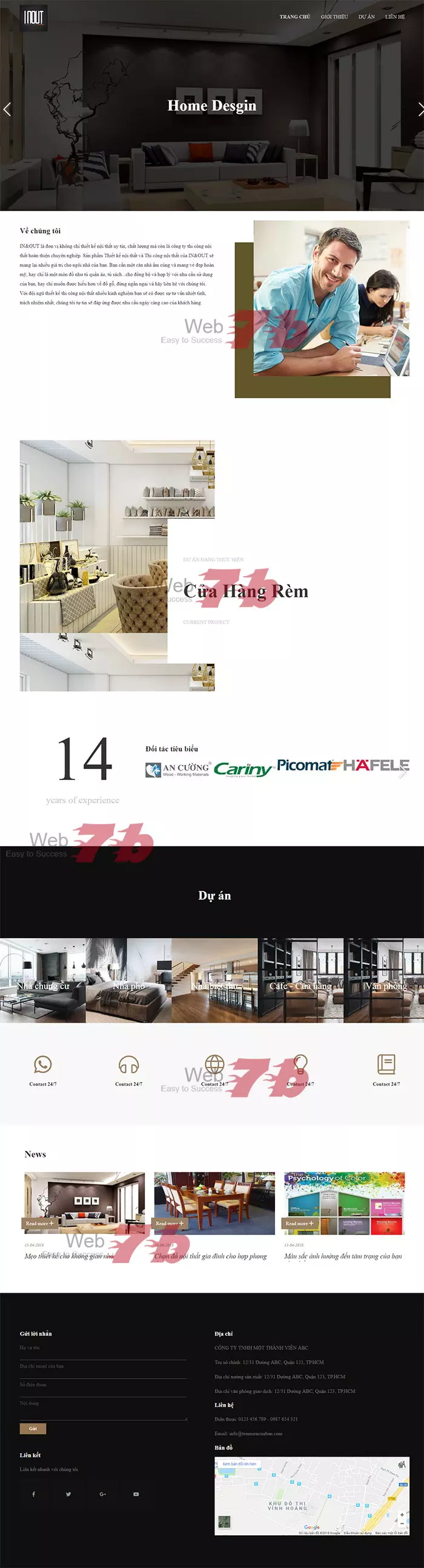Mẫu website nội thất đẹp cho Công ty Design vẽ 3D Decor