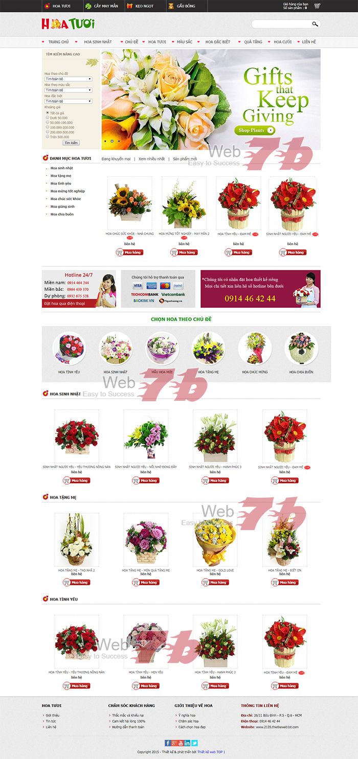 mẫu website bán hoa tươi 2135