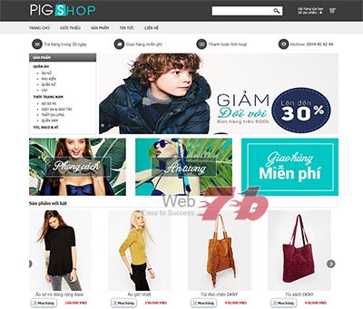 Mẫu website thời trang PigShop
