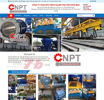 Mẫu website công ty sản xuất thiết bị cọc bê tông