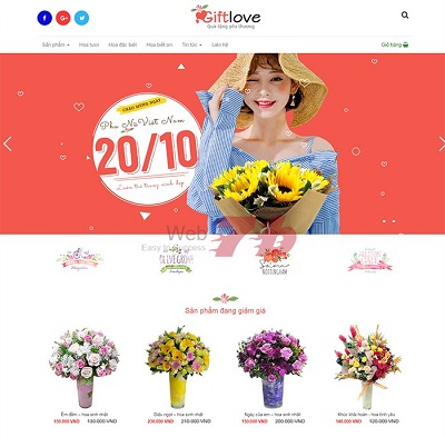 Thiết kế website bán hoa tươi cho các chủ tiệm hoa online