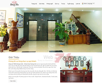 Mẫu website khách sạn Hoàng Vân Kon Tum