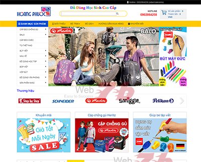 Mẫu website đồ dùng học sinh chuyên nghiệp
