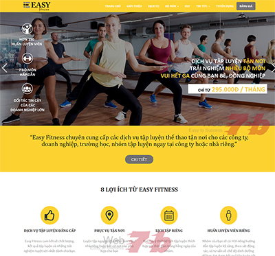 Mẫu thiết kế website phòng tập Gym Easy Fitness