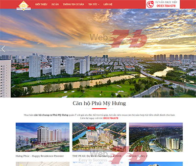 Mẫu thiết kế web bất động sản Phú Mỹ Hưng