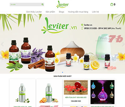 Mẫu website Leviter các sản phẩm từ thiên nhiên