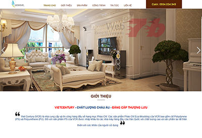 Mẫu website phào chỉ nội thất công nghiệp