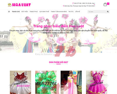 Mẫu website trang phục biểu diễn Responsive