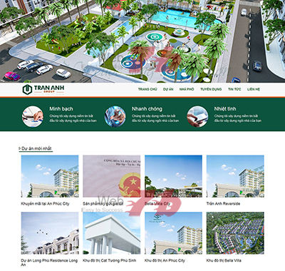 Mẫu trang web bất động sản chuyên bán dự án