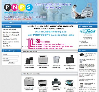Mẫu website cho thuê máy photo Phương Nam