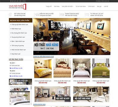 Mẫu website nội thất khách sạn sang trọng